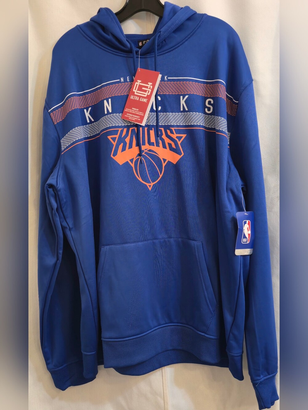 NBA New York Knicks Ultra Game Pullover Hoodie Blue Men's NWT Basketball Sweatsh